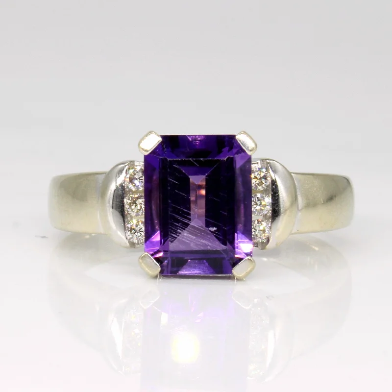 Amethyst & Diamond Cocktail Ring | 2.00ct, 0.09ctw | SZ 8 |