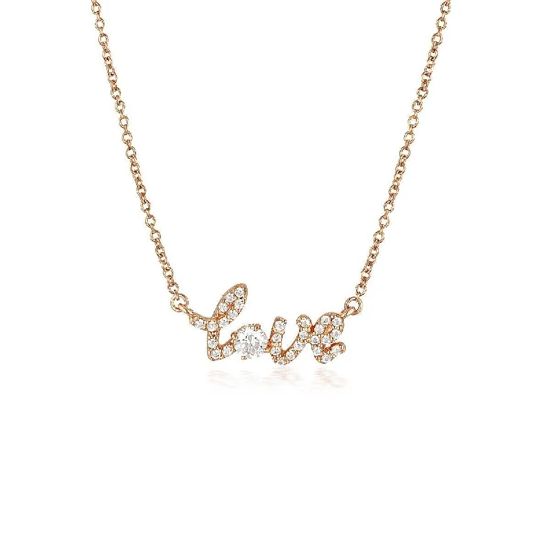 layered chain necklaces for women -GEORGINI NOEL NIGHTS LOVE PENDANT ROSE GOLD