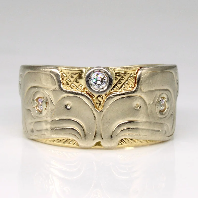 Diamond Indigenous Art Ring | 0.07ctw | SZ 7.5 |