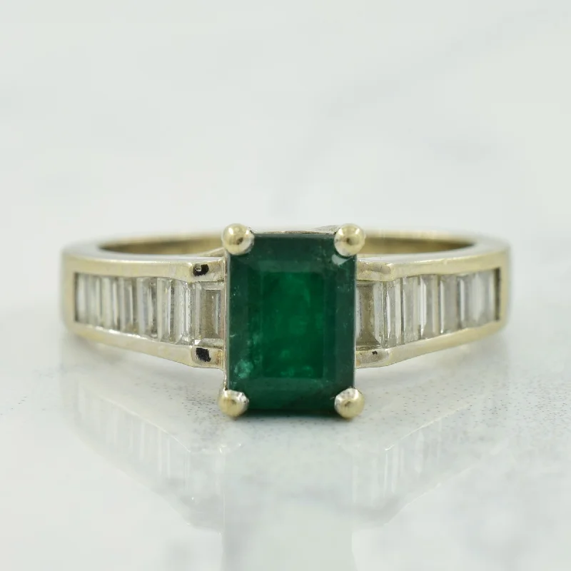 Emerald & Diamond Ring | 1.00ct, 0.40ctw | SZ 6.5 |