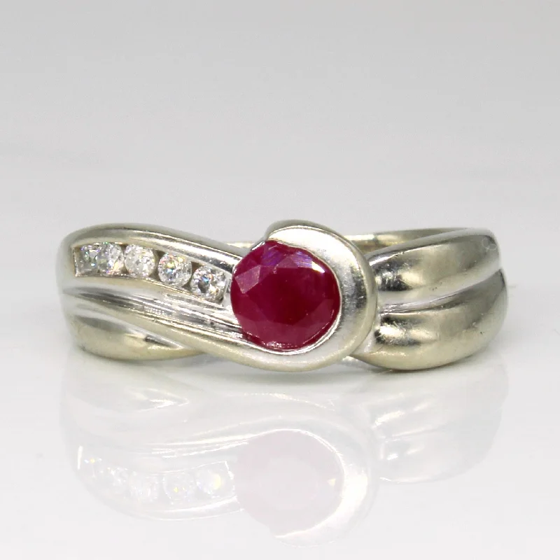 Ruby & Diamond Ring | 0.38ct, 0.08ctw | SZ 5 |