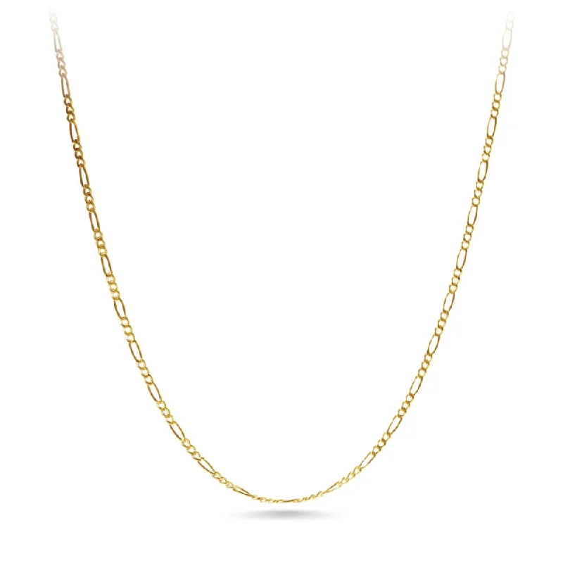 layered chain necklaces for women -9ct Yellow Gold Figaro 3/1 Chain Necklace 45cm