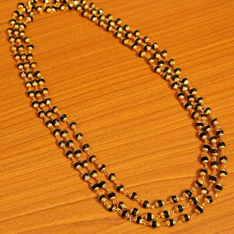 hand-crafted gold necklaces for women -Black crystal necklaces