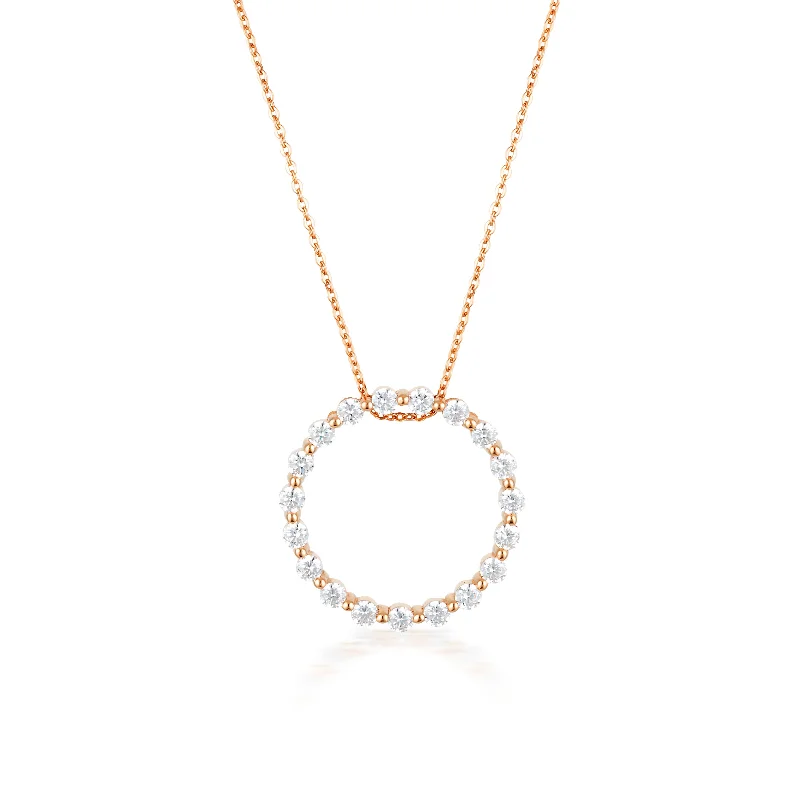 layered gold necklaces for women -Georgini Circle of Life Rose Gold  Necklace