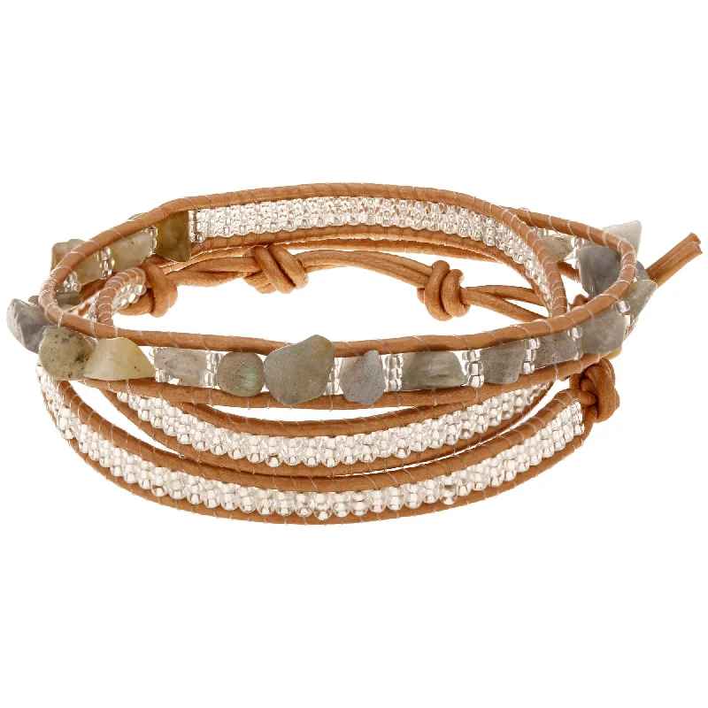 elegant bangles for women -Sasa Earth 3x Wrap Bracelet