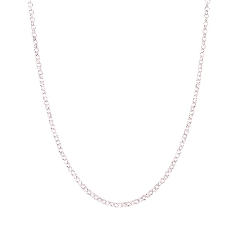 vintage style necklaces for women -Sterling Silver 45cm Belcher Necklace