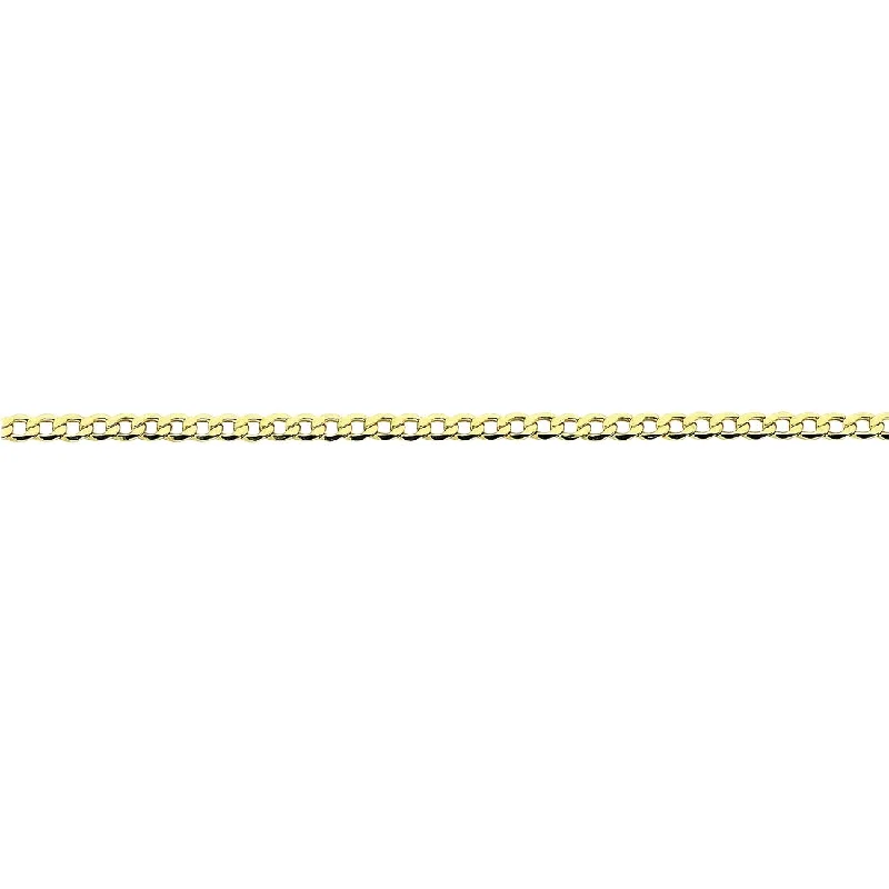 elegant necklaces for women -9ct Yellow Gold Silver Infused Open Curb Necklace 65cm