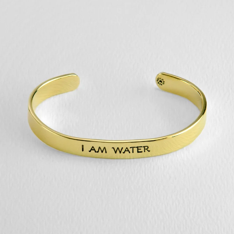 adjustable bracelets for women -I Am Water Astrology Cuff Bracelet