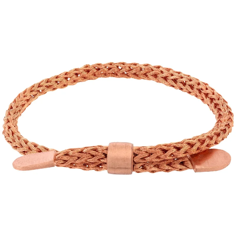 women’s engraved bangles -Hand Knit Adjustable Copper Bracelet