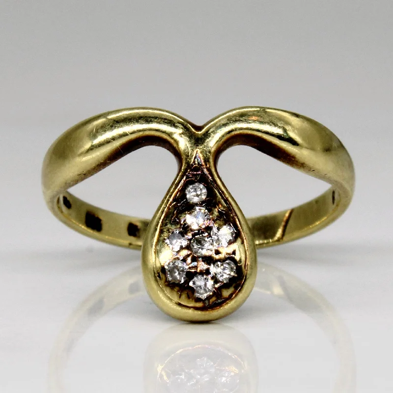 Diamond Tear Drop Ring | 0.08ctw | SZ 6.25 |