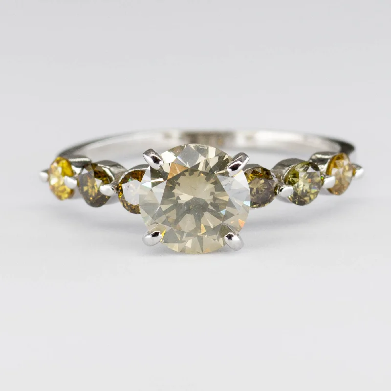 Seven Stone Yellow Diamond Ring | 1.71ctw | SZ 6.75 |