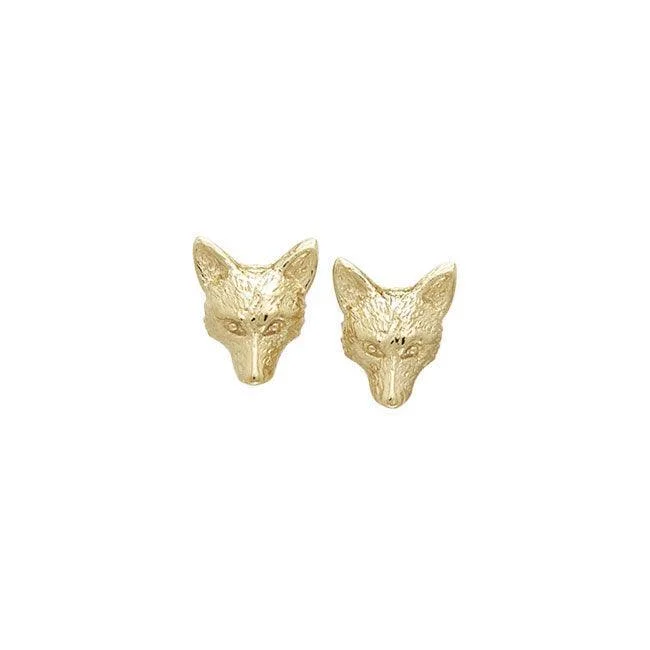 women’s bridal hoop earrings -Vermeil Small Fox Post Earrings VER1068