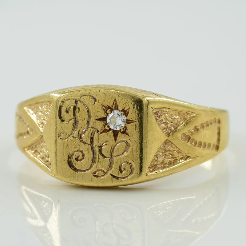 Diamond Signet Ring | 0.02ct | SZ 7 |