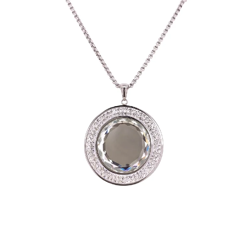 classic necklaces for women -Stainless Steel Crystal Necklace