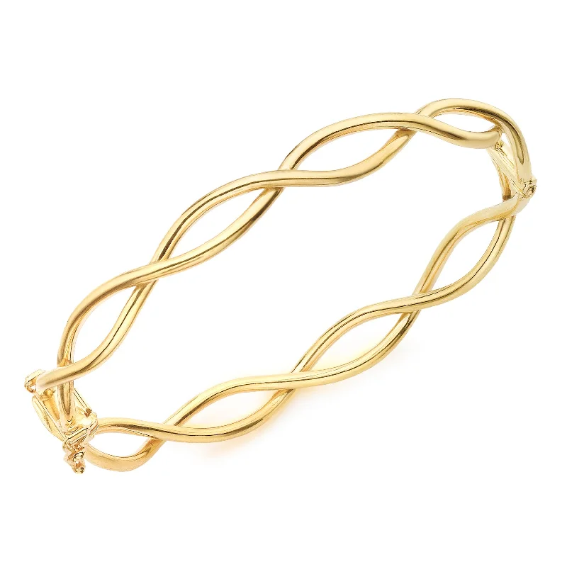 women’s magnetic bracelets -9K Yellow Gold Crossover Bangle