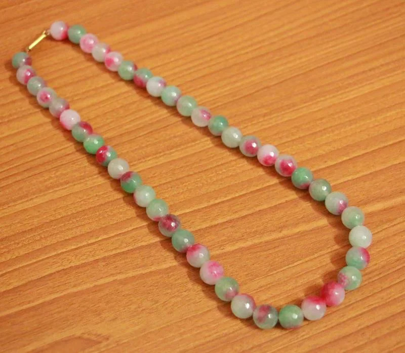 wedding day necklaces for women -Multicolour Single Line Semi Precious 10 MM Necklace