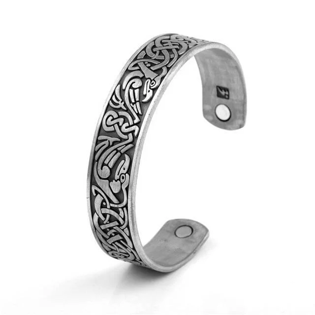 birthstone bangles for women -Antique Celtic Cuff Bangle - Ravens