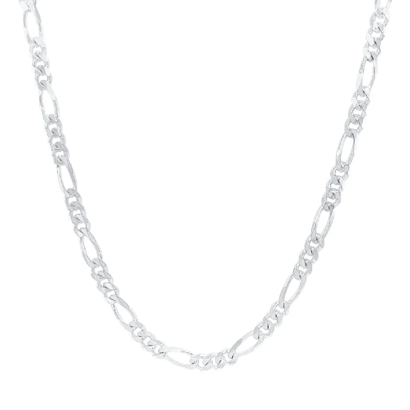 classic necklaces for women -Sterling Silver Figaro Chain Necklace 50cm 4.1mm Wide