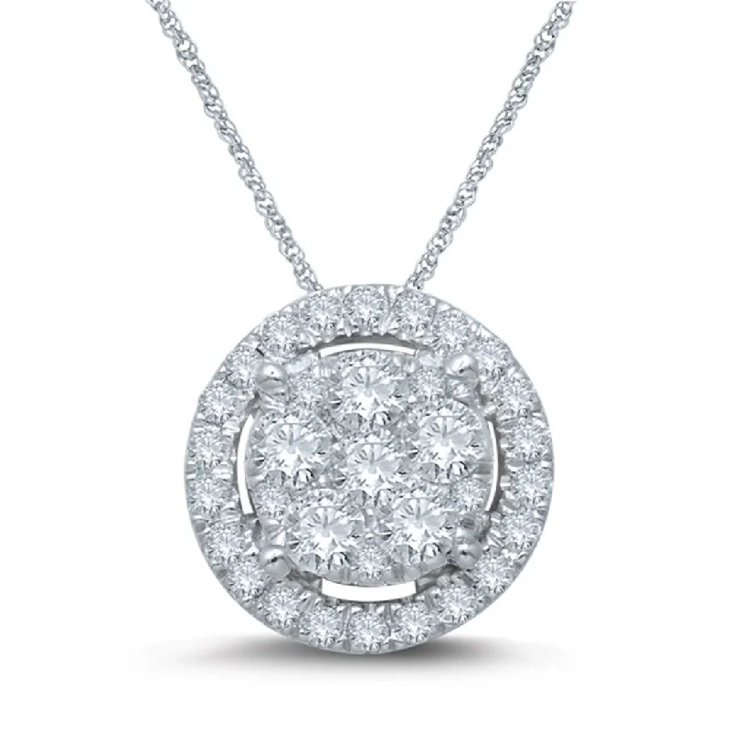 luxury diamond necklaces for women -9ct White Gold 1/4ct Diamond Necklace