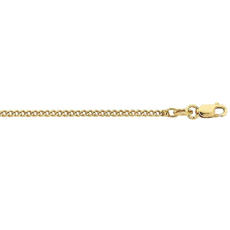 geometric necklaces for women -9ct Yellow Gold Curb Necklace Chain 55cm