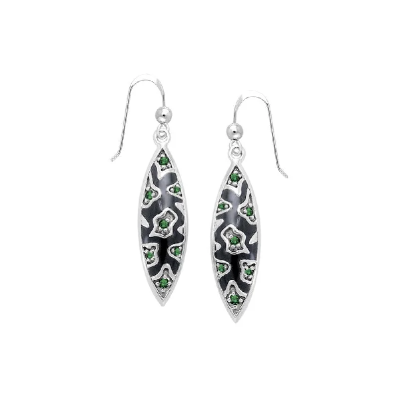 statement earrings for women -Safari Inspired Silver Earrings with Gemstones TER1177