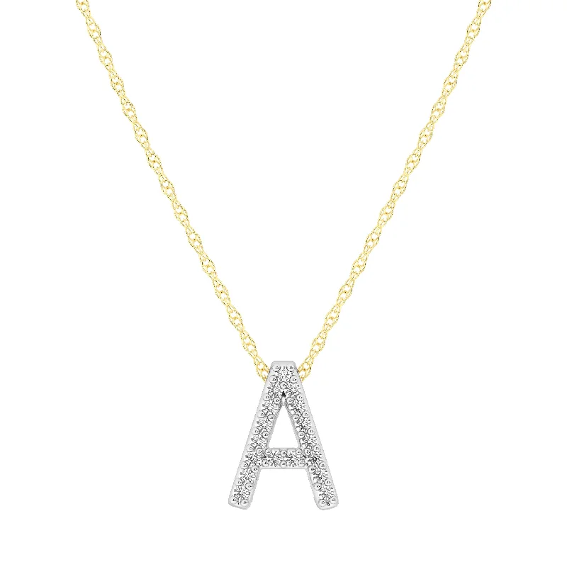 cute necklaces for women -Diamond Initial Slider Necklace in 9ct Yellow Gold