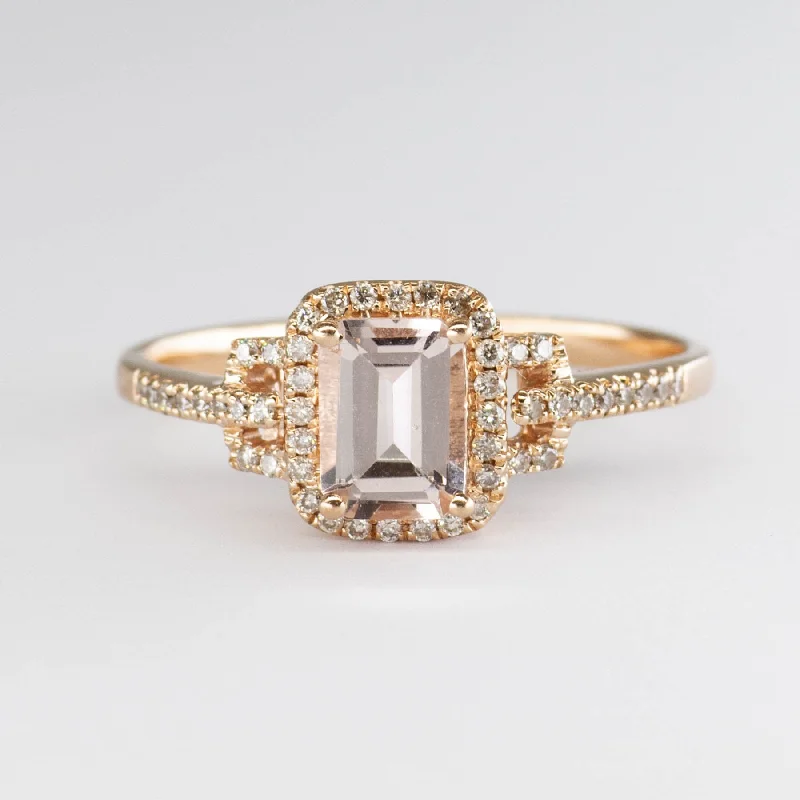 Morganite & Diamond Cocktail Ring | 0.80ct, 0.10ctw | SZ 8.75 |