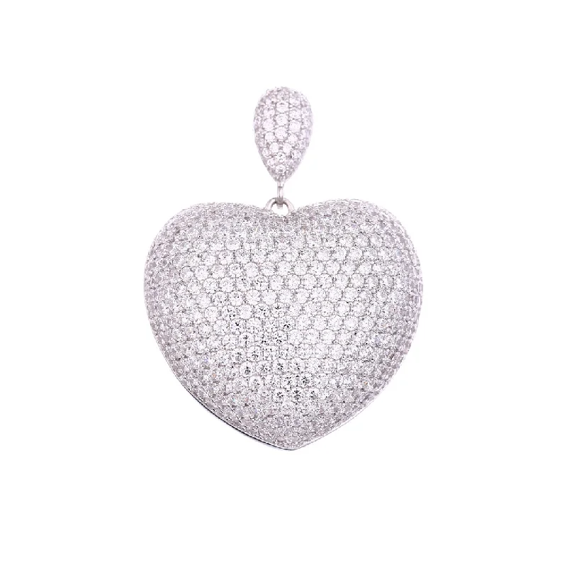 high-end necklaces for women -Gina Liano Je T'aime Cubic Zirconia Heart Pendant