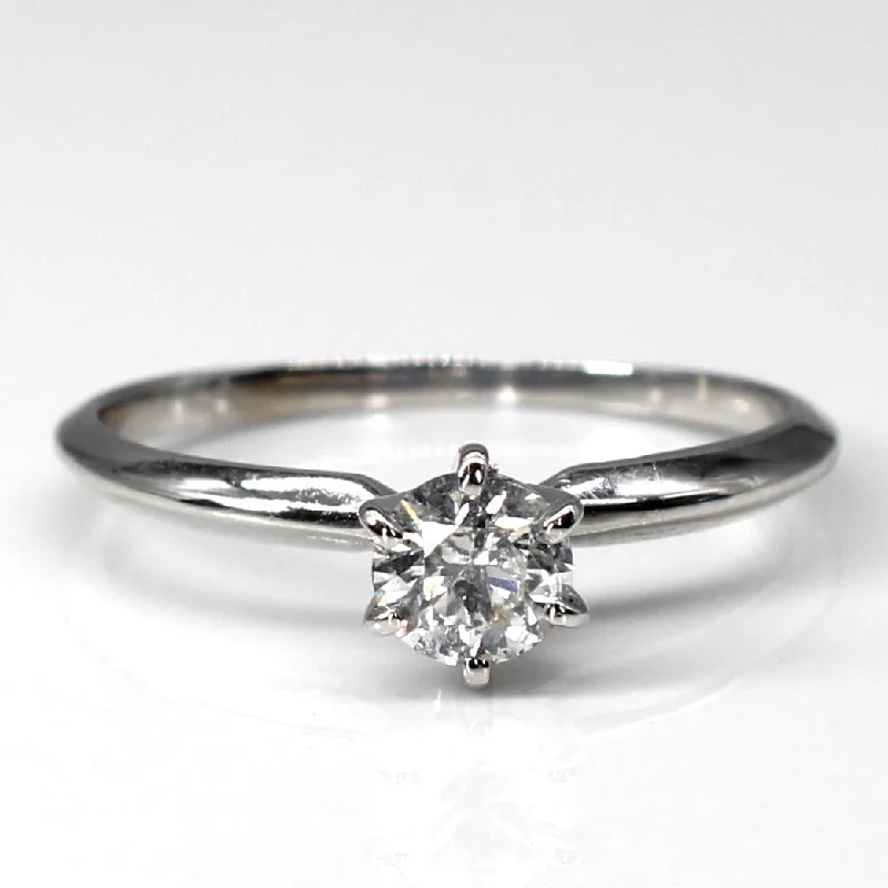 stackable engagement rings -Solitaire Diamond Ring | 0.38ct | SZ 7 |