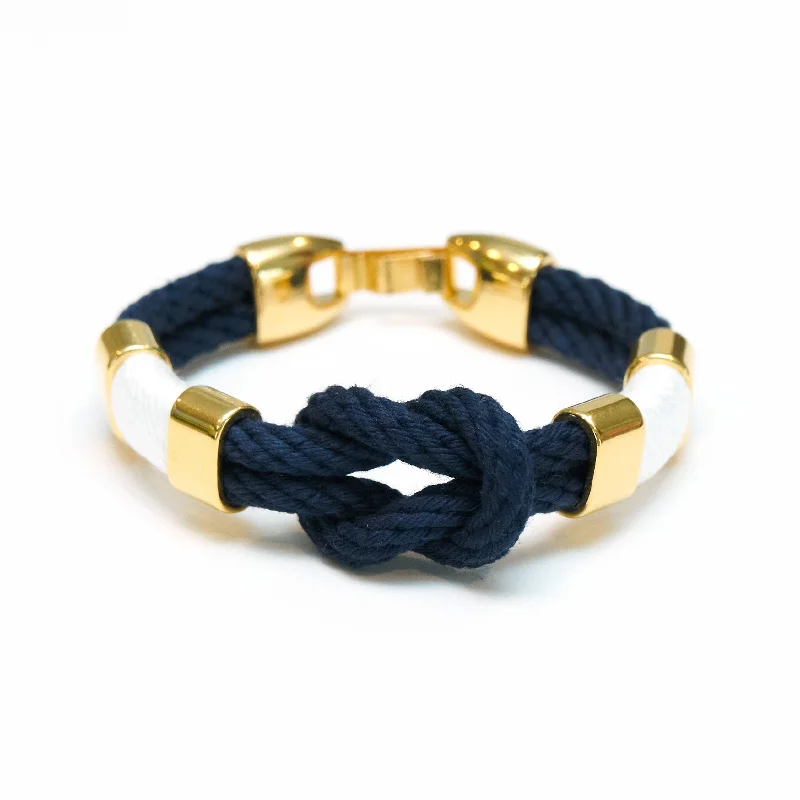 silver bangles for women -Bracelet - Starboard Bracelet - Navy/White/Gold