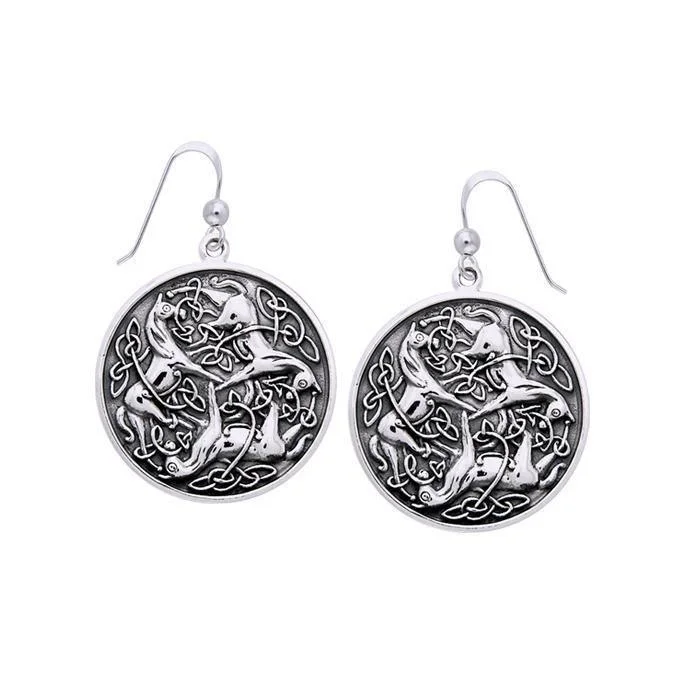 fashion-forward earrings for women -Celtic Knot Horse Earrings TER995