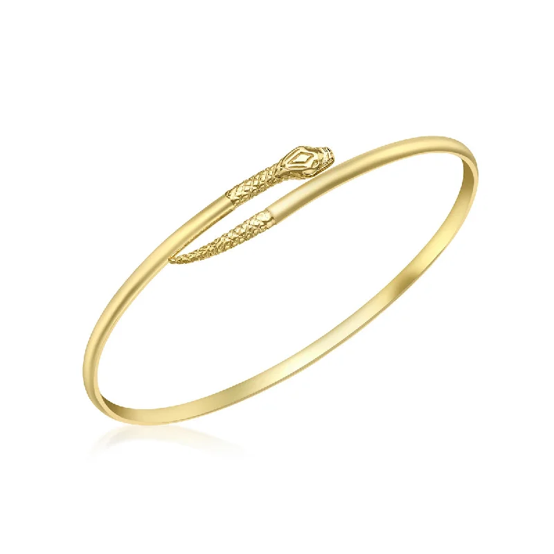 affordable bangles for women -9K Yellow Gold Snake Torq Bangle