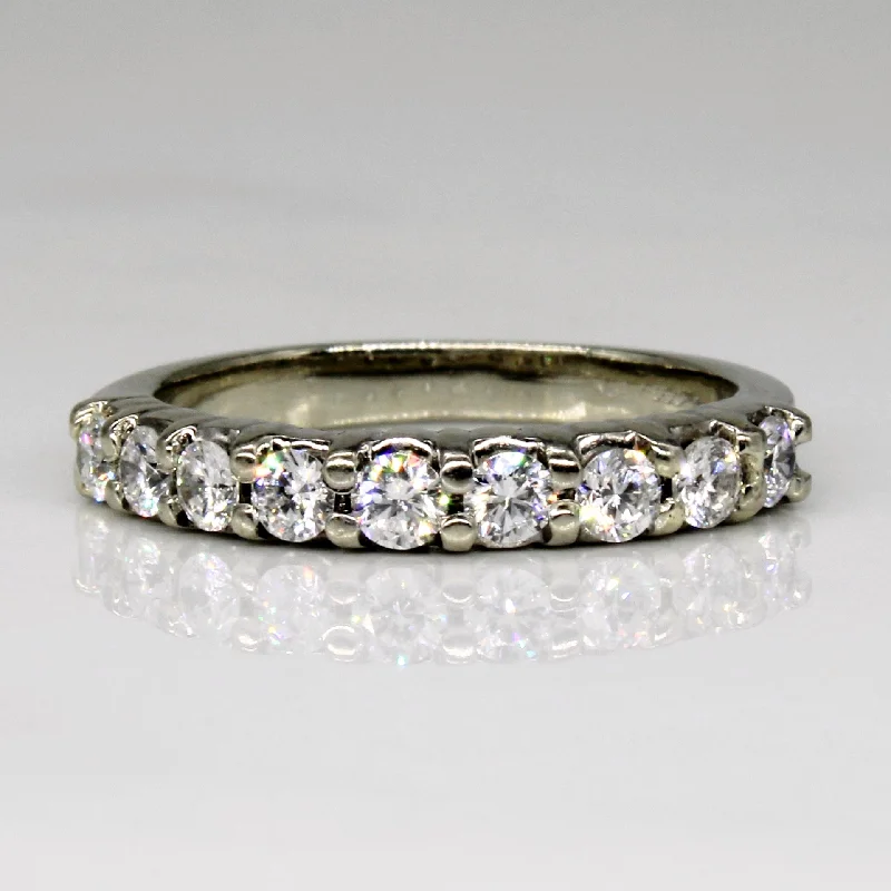 Diamond Semi-Eternity 18k Ring | 0.54ctw | SZ 5.25 |