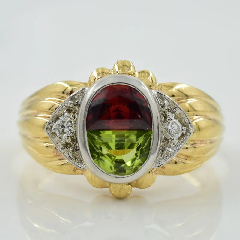 Multi Gem & Diamond Ring | 1.20ctw, 0.05ctw | SZ 6.5 |