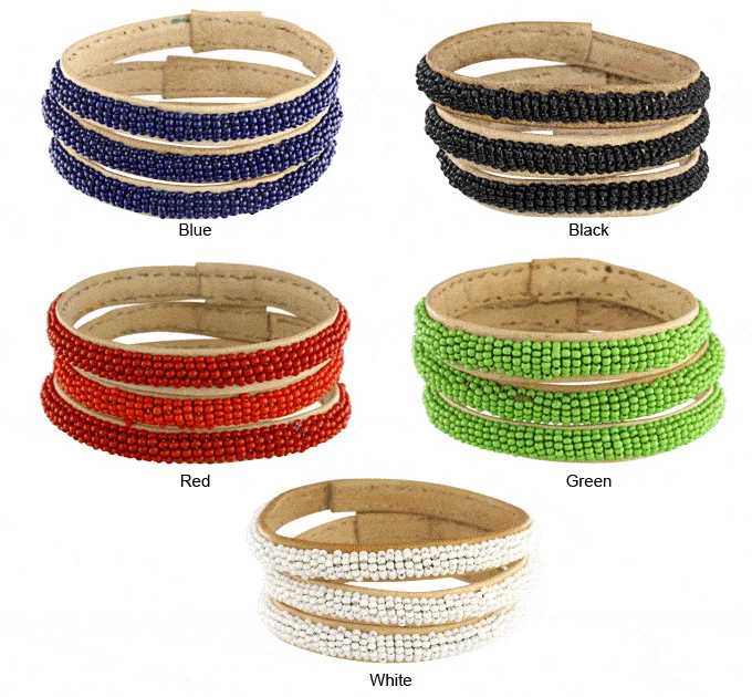 boho bangles for women -Colorful Beaded Malian Bracelets - Set of 3