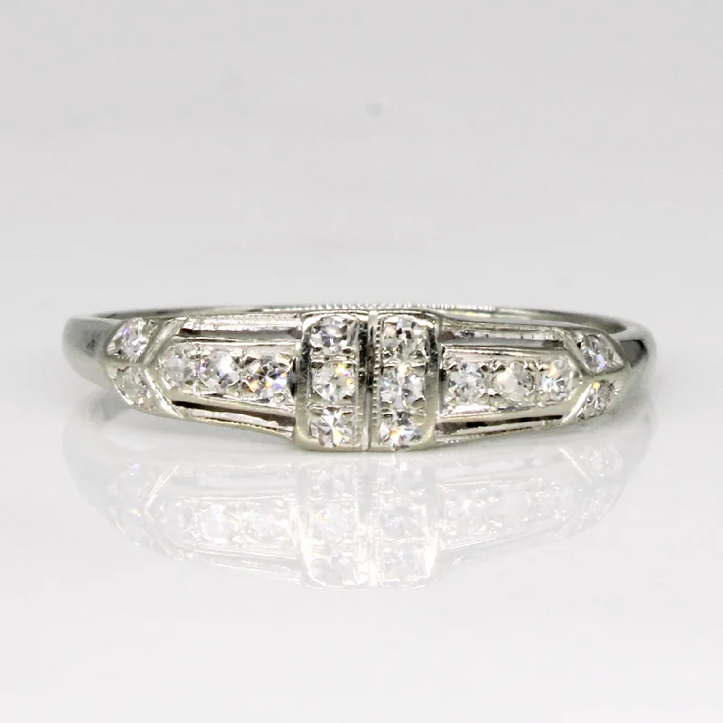 women’s unique gemstone engagement rings -Vintage 18k Diamond Ring | 0.13ctw | SZ 6.75 |