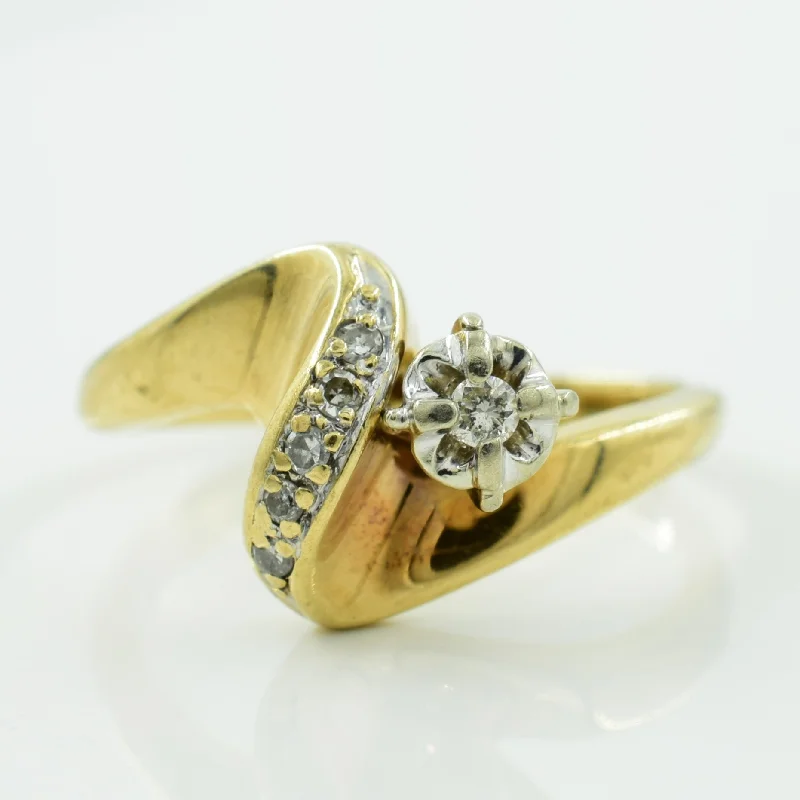 Diamond Bypass Ring | 0.05ctw | SZ 5.25 |