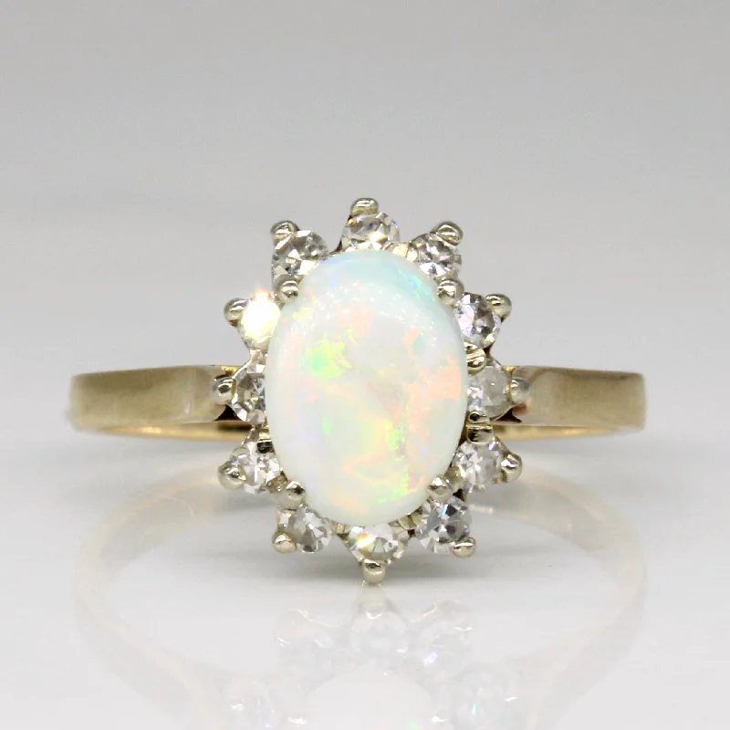 Opal & Diamond Halo Set Ring | 0.75ct, 0.24ctw | SZ 6.25 |