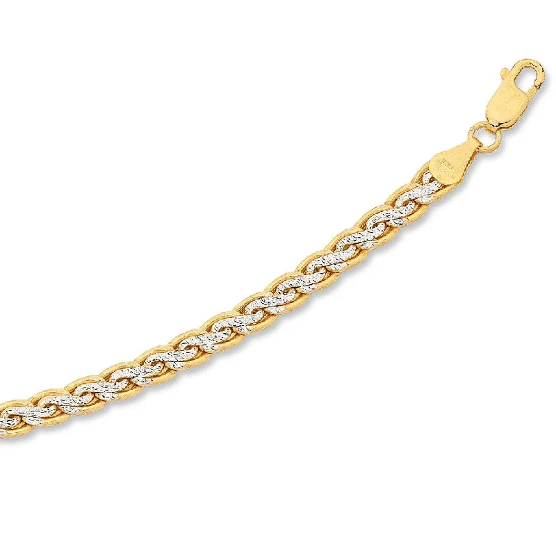 personalized necklaces for women -9ct Two Tone Gold Silver Infused Swirl Link Chain Necklace