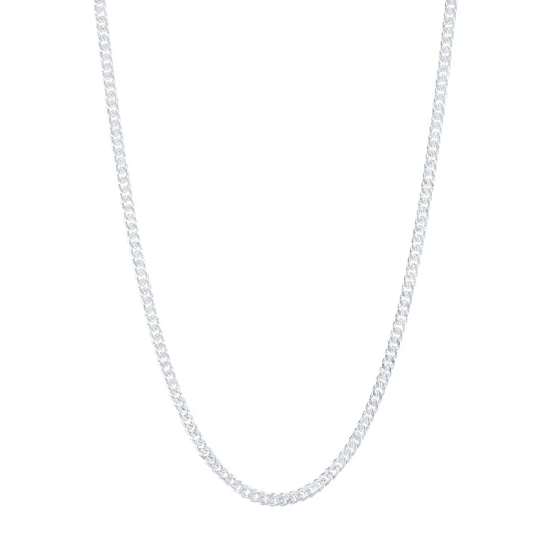 engagement pendant necklaces for women -Sterling Silver 50cm Curb Necklace