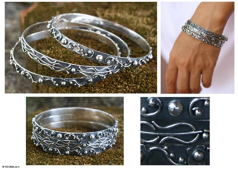 casual bracelets for women -Inspiration Sterling Silver Bangle Bracelet