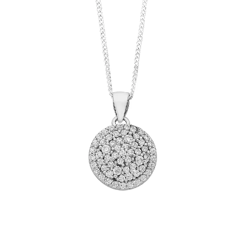 layered gold necklaces for women -Sterling Silver Cubic Zirconia Cluster Necklace