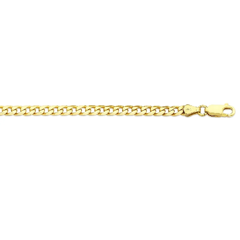 gold chain necklaces for women -9ct Yellow Gold Solid Concave Curb Necklace 55cm