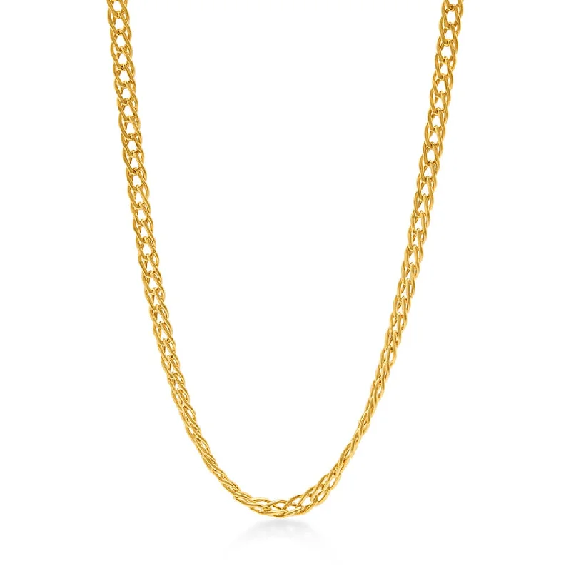 dainty necklaces for women -Wheat Chain Necklace 45cm in 9ct Yellow Gold