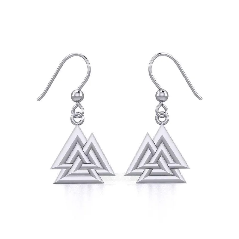 custom-made earrings for women -Sterling Silver Viking Valknut Earrings Jewelry TER1910