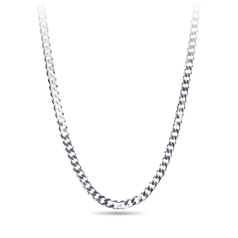 unique charm necklaces for women -Sterling Silver Curb Chain Necklace 55cm