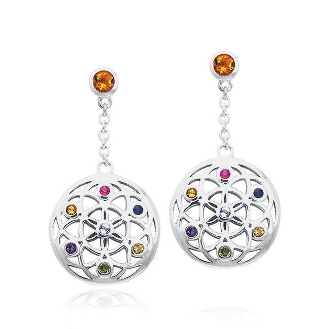 diamond hoop earrings for women -Mandala Flower Of Life TER179