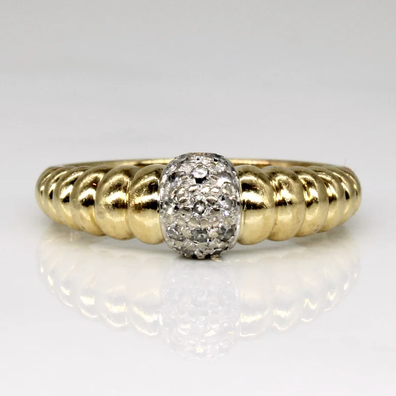 Pave Set Diamond Ring | 0.09ctw | SZ 6.25 |