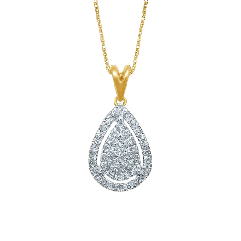 wedding day necklaces for women -9ct Yellow Gold 0.25ct Pear Shape Diamond Pendant