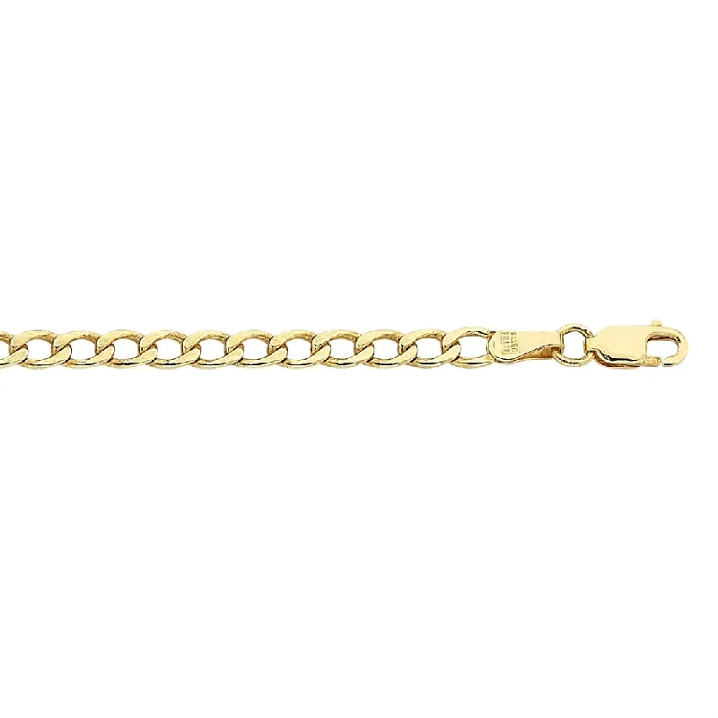 elegant gold necklaces for women -9ct Yellow Gold Silver Infused Curb Necklace 50cm